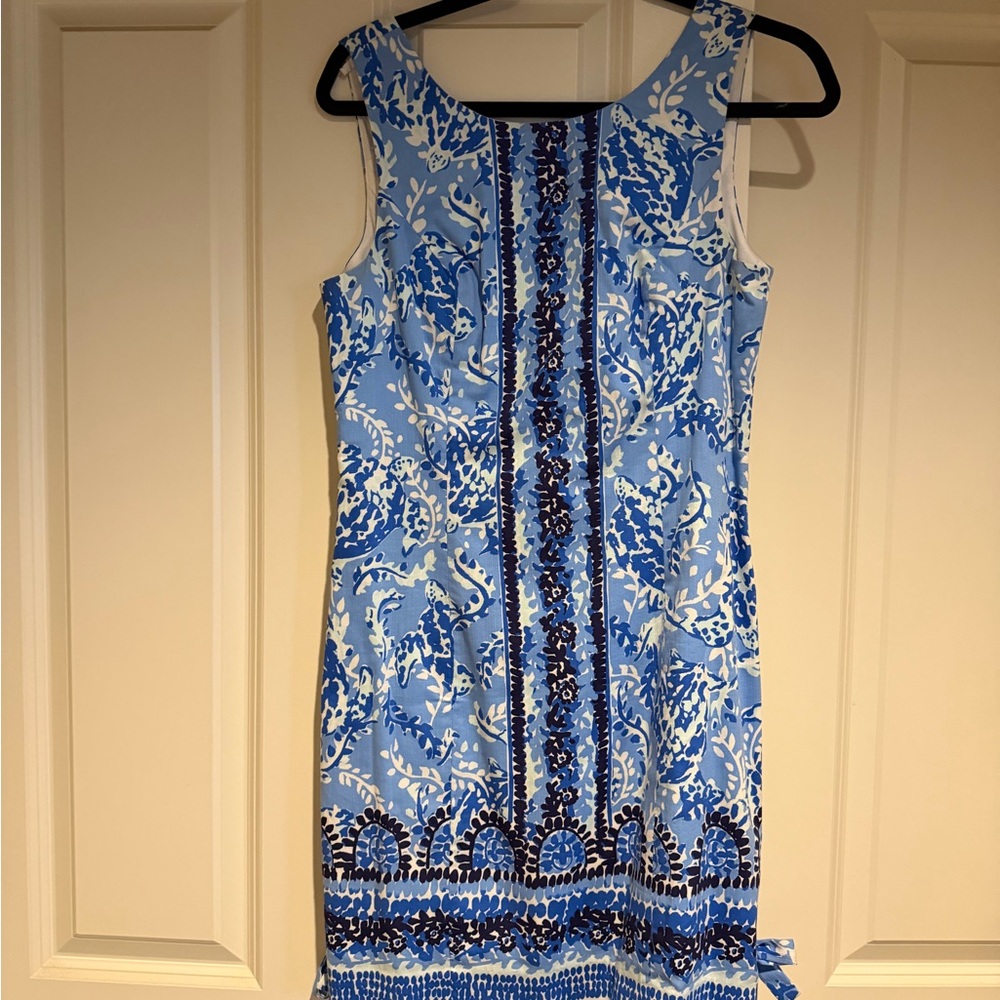 Lilly Pulitzer Blue and White Turtle Patterned Mila Dress